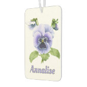 Lila Stiefmütterchen Botanische Kunst Personalisie Autolufterfrischer (Links)