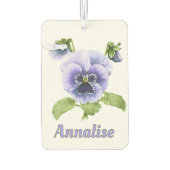 Lila Stiefmütterchen Botanische Kunst Personalisie Autolufterfrischer (Rückseite)