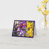 Lila Stiefmütterchen-bunte Blumen Notecard Karte (Gelbe Blume)