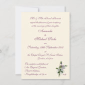 Lila Stiefmütterchen, das Einladung wedding ist (Rückseite)