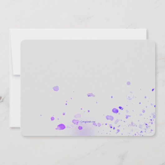 Lila Stiefmütterchen Einladung (Rückseite)