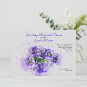 Lila Stiefmütterchen-Einladung Einladung (Stehend Vorderseite)