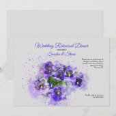 Lila Stiefmütterchen-Einladung Einladung (Vorne/Hinten)