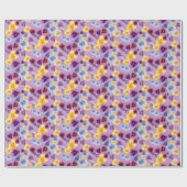 Lila Stiefmütterchen Elegante Aquarell Boho Violet Geschenkpapier (Flach)