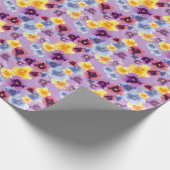 Lila Stiefmütterchen Elegante Aquarell Boho Violet Geschenkpapier (Ecke)