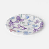 Lila Stiefmütterchen Farbpapierplatte Pappteller (Schrägansicht)