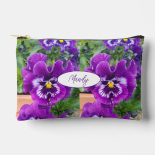 Lila Stiefmütterchen Florale Blume Lila Viola Mädc Zubehörtasche