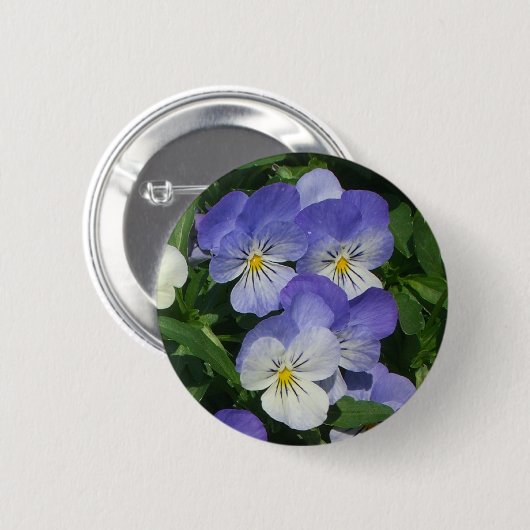 Lila Stiefmütterchen Garten Blumen Button (Vorne & Hinten)