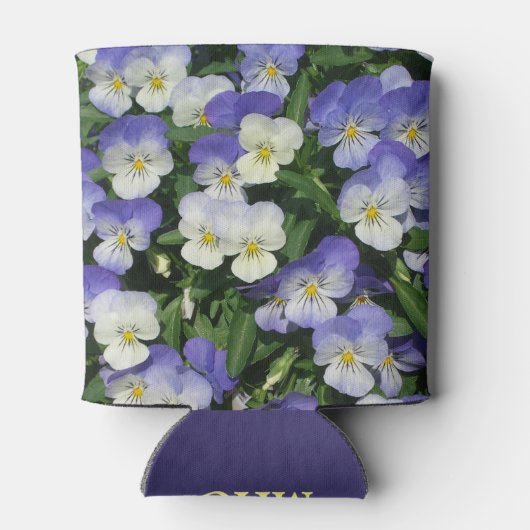 Lila Stiefmütterchen Garten Blumen Dosenkühler (Rückseite)