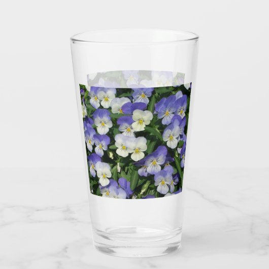 Lila Stiefmütterchen Garten Blumen Glas (Rückseite)