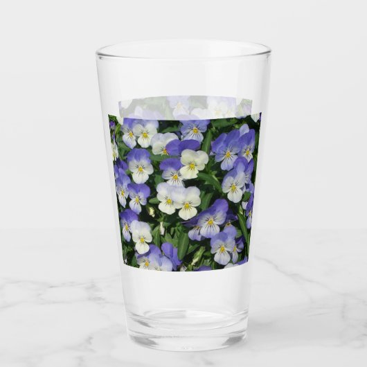 Lila Stiefmütterchen Garten Blumen Glas (Vorderseite)