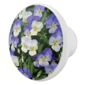 Lila Stiefmütterchen Garten Blumen Keramikknauf (Rechts)
