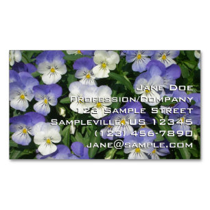 Lila Stiefmütterchen Garten Blumen Magnetische Visitenkarte