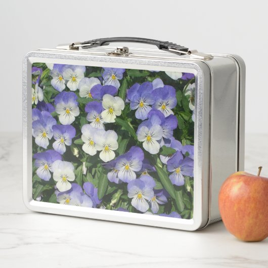 Lila Stiefmütterchen Garten Blumen Metall Brotdose (Beispiel)