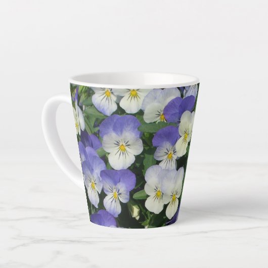 Lila Stiefmütterchen Garten Blumen Milchtasse (Linke Ecke)