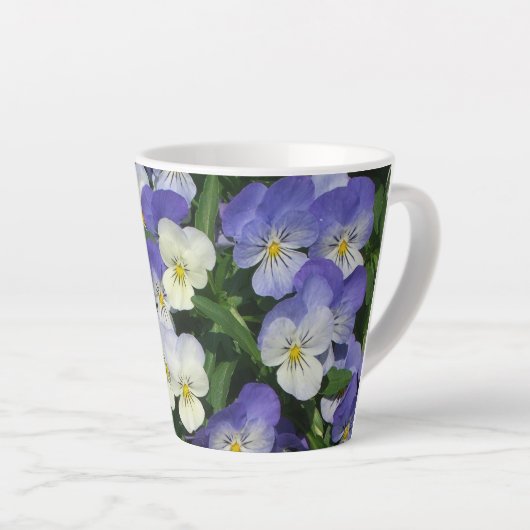 Lila Stiefmütterchen Garten Blumen Milchtasse (Rechte Ecke)