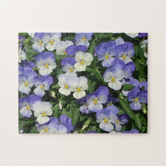Lila Stiefmütterchen Garten Blumen Puzzle (Horizontal)
