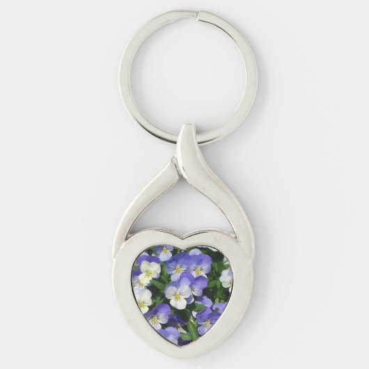 Lila Stiefmütterchen Garten Blumen Schlüsselanhänger (Vorderseite)