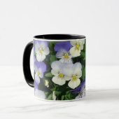 Lila Stiefmütterchen Garten Blumen Tasse (Vorderseite Links)
