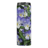 Lila Stiefmütterchen Garten Blumen Thermosbecher (Rückseite)