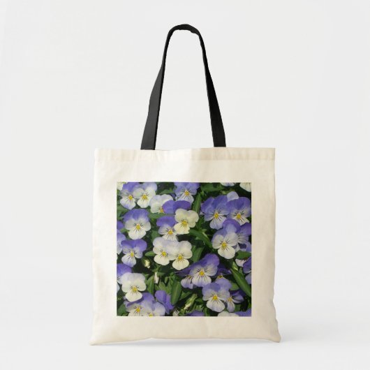 Lila Stiefmütterchen Garten Blumen Tragetasche (Vorne)
