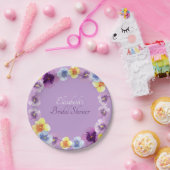 Lila Stiefmütterchen Gartenparty Boho Brautdusche Pappteller (Party)