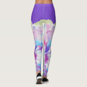 Lila Stiefmütterchen große Stiefmütterchen Legging Leggings (Rückseite)