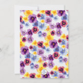 Lila Stiefmütterchen handillustrierte florale Brau Einladung (Rückseite)