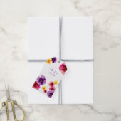 Lila Stiefmütterchen handillustrierte Frühlingsblu Geschenkanhänger (Mit Garn)