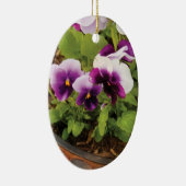 Lila Stiefmütterchen Keramik Ornament (Rechts)