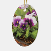 Lila Stiefmütterchen Keramik Ornament (Links)