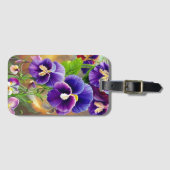 Lila Stiefmütterchen - KI ART Gepäckanhänger (Vorderseite (Horizontal))