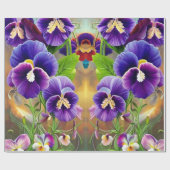 Lila Stiefmütterchen - KI ART Geschenkpapier (Flach)