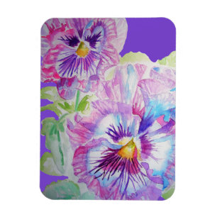 Lila Stiefmütterchen Kunst Blumen Wasserfarben Mag Magnet