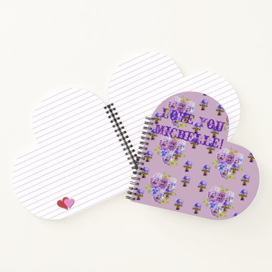 Lila Stiefmütterchen Liebe Sie Blumenname niedlich Notizblock (Innenseite)
