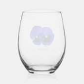Lila Stiefmütterchen mit stilisierten Namen Floral Weinglas Ohne Stiel (Rückseite)
