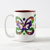Lila Stiefmütterchen Motif Zweifarbige Tasse (Links)