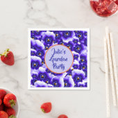 Lila Stiefmütterchen Muster und Ihr Name Garden Pa Serviette (Beispiel)