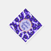 Lila Stiefmütterchen Muster und Ihr Name Garden Pa Serviette (Ecke)