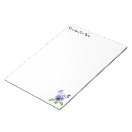 Lila Stiefmütterchen Notizblock (angewinkelt)