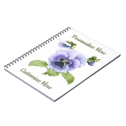 Lila Stiefmütterchen Notizblock (Linke Seite)