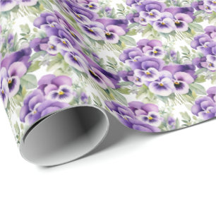 Lila Stiefmütterchen Pansy Geschenkpapier