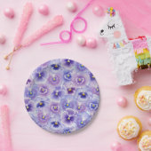 Lila Stiefmütterchen-Papierplatte Pappteller (Party)