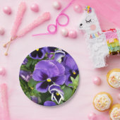 lila Stiefmütterchen Pappteller (Party)