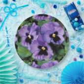 Lila Stiefmütterchen Pappteller (Party)