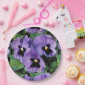 Lila Stiefmütterchen Pappteller (Party)