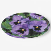 Lila Stiefmütterchen Pappteller (Schrägansicht)