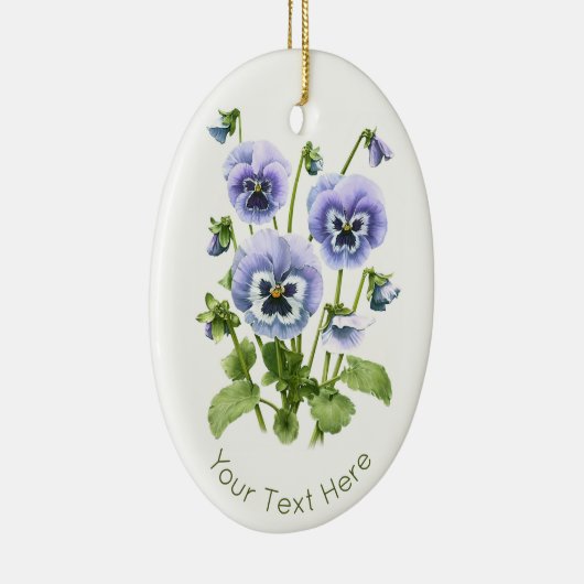 Lila Stiefmütterchen Personalisiert Keramik Ornament (Rechts)