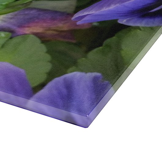 lila Stiefmütterchen Schneidebrett (Ecke)