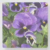 lila Stiefmütterchen Steinuntersetzer (Vorderseite)